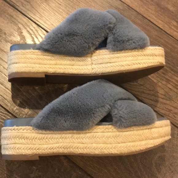 Sam Edelman Platform Fur Espadrille Slides - Picture 4 of 6